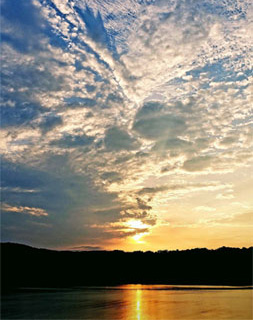 Studio view over the Penobscot River at sunset